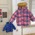 Girls Winter Coats Girls Down Jacket Warm Children's Clothing Plaid Manufactory